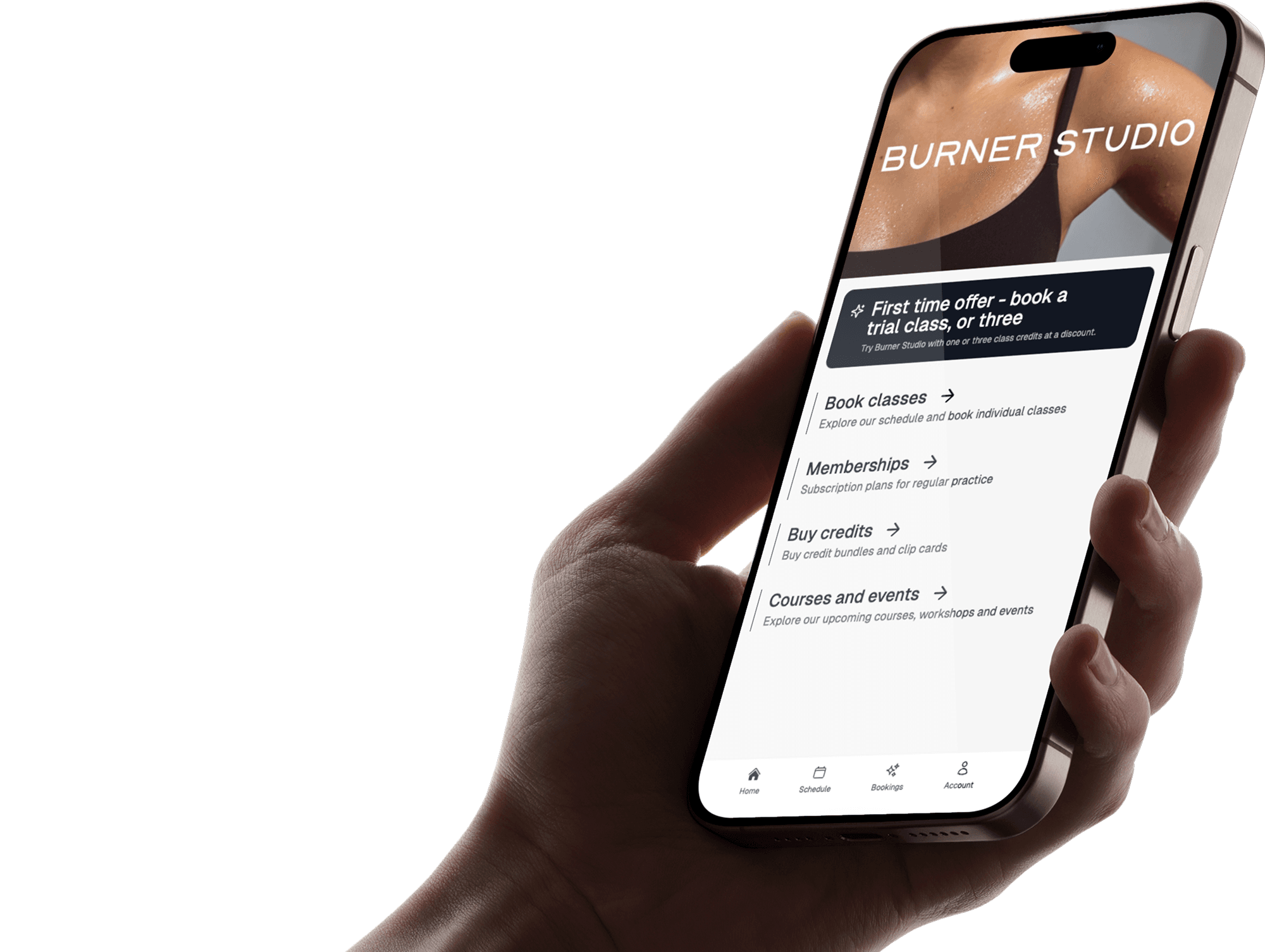 Mobile app interface